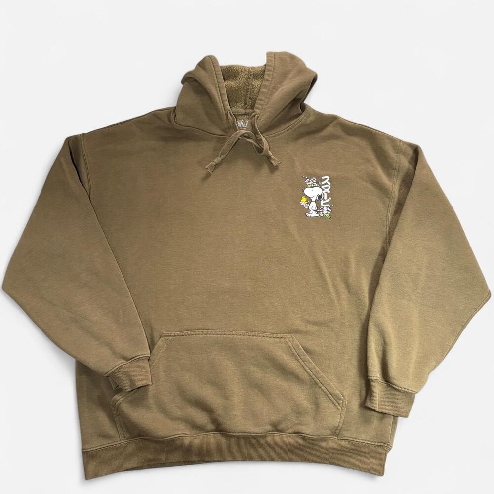Peanuts Men's Khaki and Brown Hoodie - Picture 2 of 8